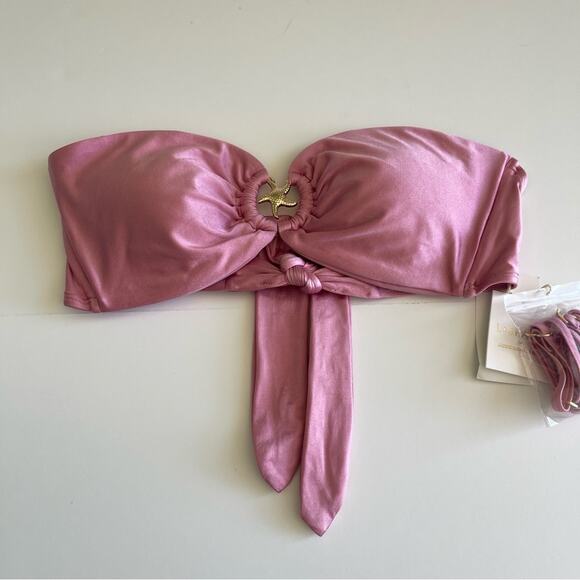 Anthropologie X L*Space  Swim Top Jasper Strapless Top Shiny Pink - Picture 2 of 14